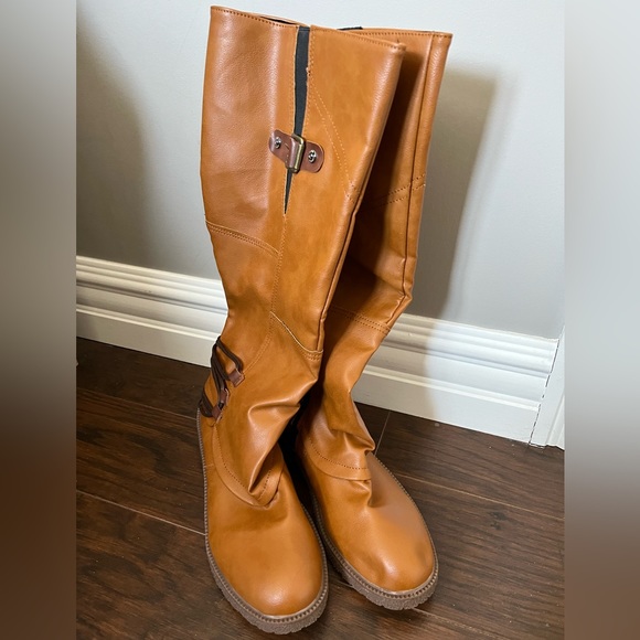 Women’s Brown Zipper High Boots Size 40 - Picture 3 of 7